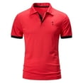 thumbnail image 1 of Akiihool Polos for Men Slim Fit Men's Shirts Moisture Wicking Short Sleeve Polos (Red,L), 1 of 5