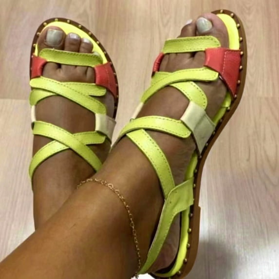 Akiihool Sandals Women Comfortable Women's Hand Woven Leather Huarache Sandal for All-Day Comfort (Red,7.5)