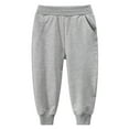 thumbnail image 1 of Akiihool School Uniform Pants for Boys Boys Cargo Pants Slim Fit with Zip Pockets High Waisted Loose Fit Comfy Belted Trousers with Pockets (Grey,1-2 Years), 1 of 2