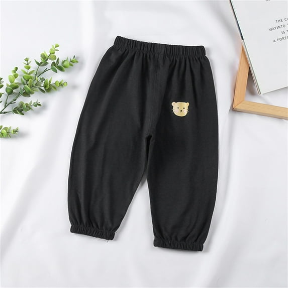 Akiihool School Uniform Pants for Boys Boys' Uniform Bootcut Jegging Flat Front Style (Black,4-5 Years)