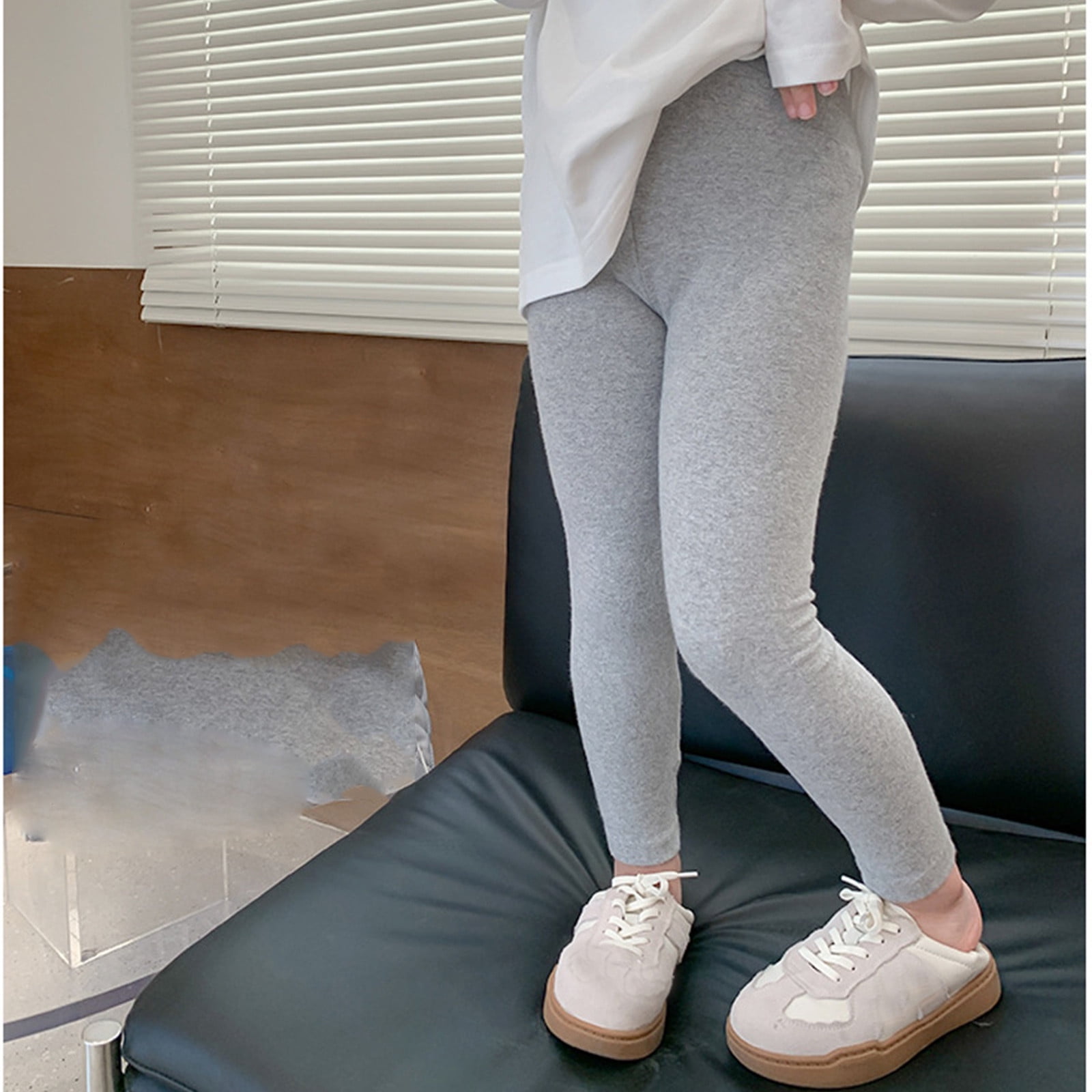 Akiihool School Uniform Pants for Girls Girls Cargo Pants Wide Leg  Streetwear High Waist Elastic Trousers with Front Buttons (Grey,18-24  Months)
