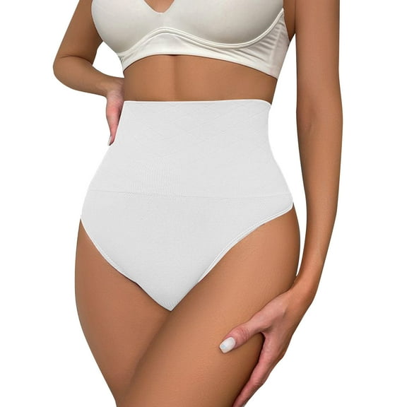 Akiihool Shapewear for Women Tummy Control Waist Trainer Short Thigh Slimmer Lifting with Pocket, White Size S