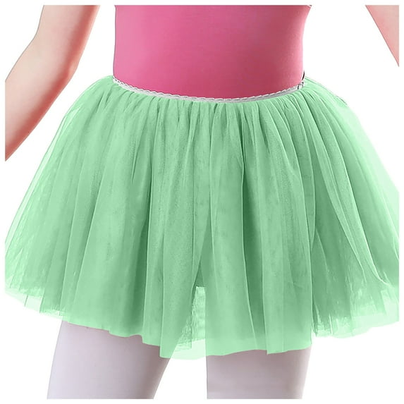 Akiihool Skirts for Girls Little Girls and Big Girls Tulle Tutu Skirt(Light Green,5-8 Years)