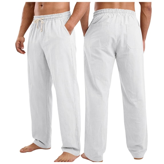 Akiihool Slim Fit Chinos for Men Men's Relaxed Fit Twill Pants Flat Front Pants White,XXXL