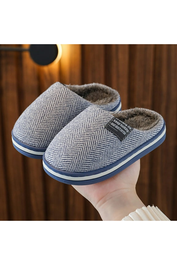 Slipper for Kids Slippers for Girls Boys Cute Soft Plush Anti-slip Fuzzy House Slippers Shoes for Indoor Outdoor (Grey,12)