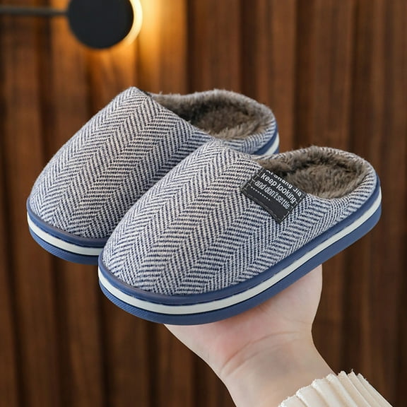 Akiihool Slippers Kids Kids Slippers Toddler House Slippers Anti-slip Fuzzy House Slippers Shoes for Indoor Outdoor (Grey,5)