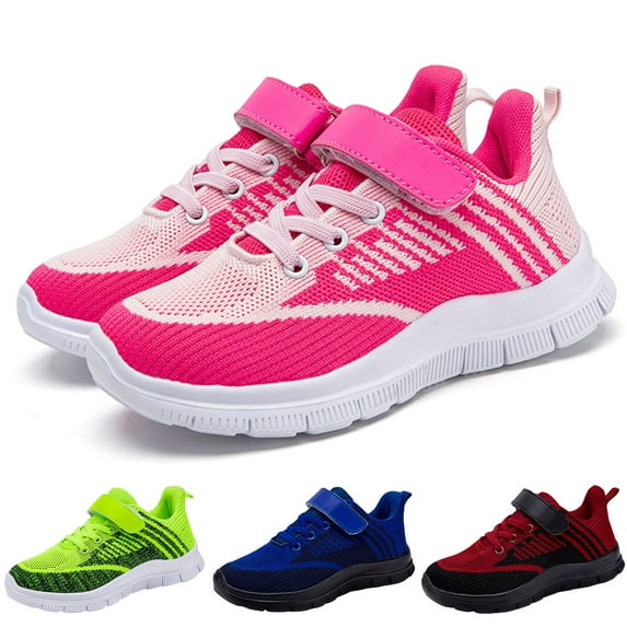 Akiihool Sneakers for Boys Kids Shoes Boys Girls Sneakers Lightweight Breathable Sport Sneakers (Hot Pink,13.5)