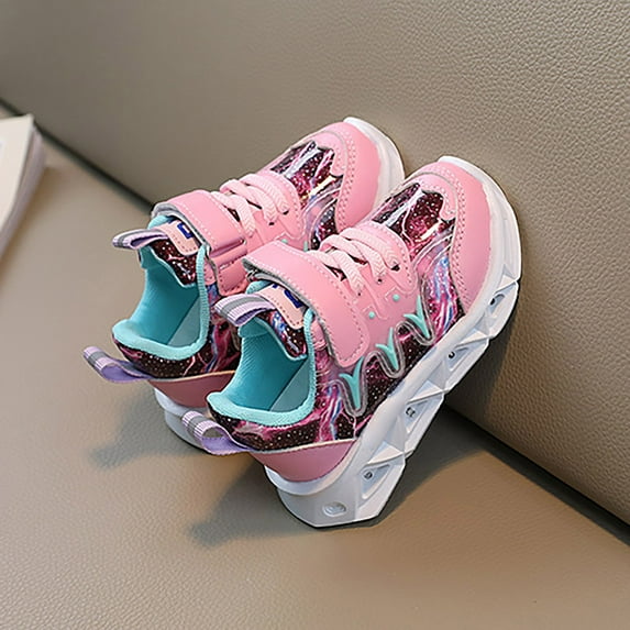 Akiihool Sneakers for Girls Kids Fashion Sneaker Shoes Classic Adjustable Strap Sneakers (Pink,6.5)