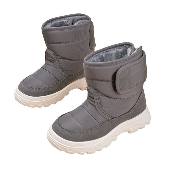 Akiihool Snow Boots for Kids Boots Winter for Kids Cotton Boots For Boys Cloth Shoes Children Embroidered Shoes (Grey,3-3.5 Years)