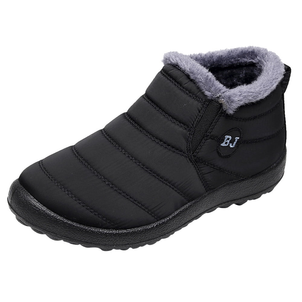 Snow Boots for Men Fashion Mens Casual Shoes Slip On Oxford Comfortable Snow Footwear for Male Climbing (Black,11)
