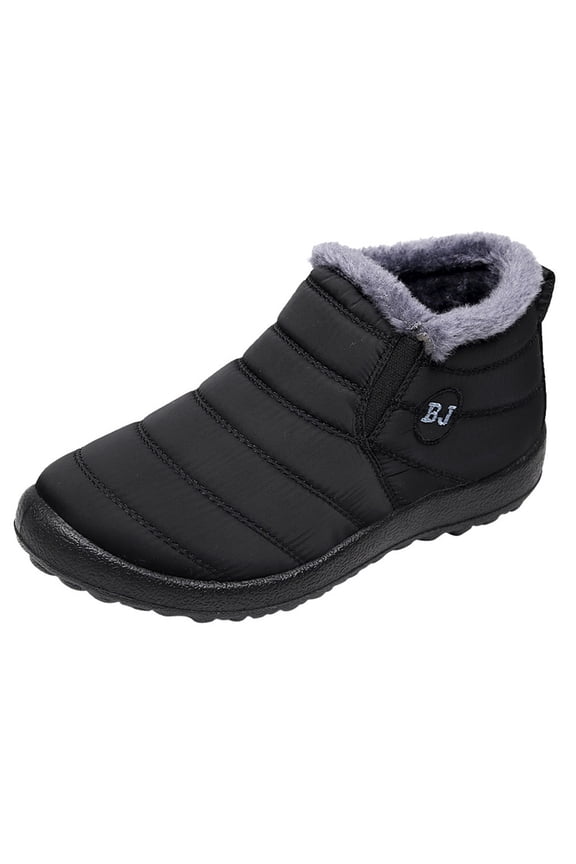 Snow Boots for Men Fashion Mens Casual Shoes Slip On Oxford Comfortable Snow Footwear for Male Climbing (Black,11)