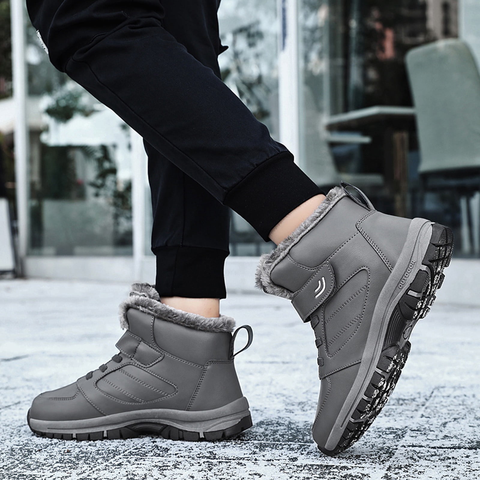 Men\'s Gray Suede Rain & Snow Boots - Comfortable Grip Rocky Blizzard Stalker Waterproof 1200G Insulated Boot  main image 3