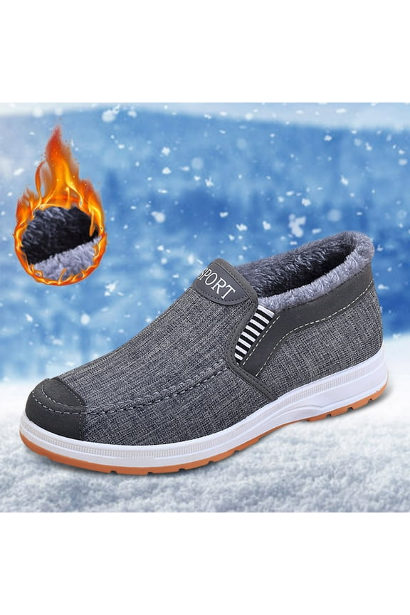 Snow Boots for Men Wide Width Men's Snow Boots Lightweight Winter Boots Anti-slip Cold Weather Shoes (Grey,8)