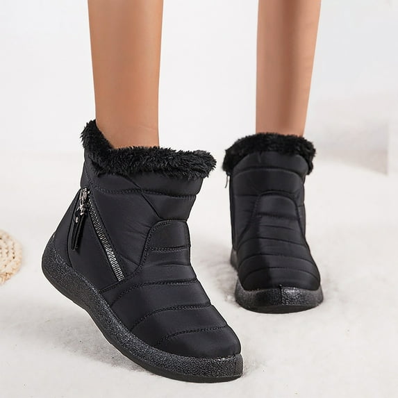 Akiihool Snow Boots for Women Fashion Womens Snow Boots Warm Ankle Booties Outdoor Walking Shoes Non-Slip Shoes (Black,9)