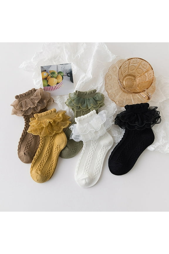 Socks for Girls Girls and Toddlers' Cotton Uniform Turn Sock (Black,29)