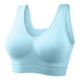 thumbnail image 1 of Akiihool Sports Bras For Women Womens Square Neck Longline Sports Bra Workout Crop Tank Tops Padded with Built in Shelf Yoga Bra (Light Blue,3XL), 1 of 3