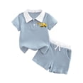 thumbnail image 1 of Akiihool Spring Outfits for Toddler Boys Toddler Baby Boys Clothes Summer Outfits Polo Shirt Shorts Set 2Pcs Boys Clothing Sets 12 Month-4T(Blue,2-3 Years), 1 of 3