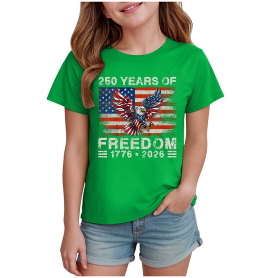 Akiihool Stars and Stripes Shirt Kids Boys 4th of July T-Shirt Kids American Tee Monster Trucks Tractor Independence Day Patriotic Tops Short Sleeve(Green,9-10 Years)