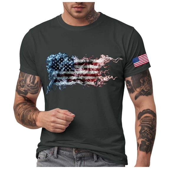 Akiihool Streetwear Shirts Men Men's T Shirts Short Sleeve Casual Crew Neck T-Shirt Soft Notch Neck Tee Classic Plain Shirts(Dark Gray,L)