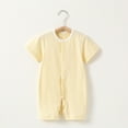 thumbnail image 1 of Akiihool Summer Baby Boy Clothes Romper Short Sleeve Jumpsuit Outfit Clothes (Yellow,0-3 Months), 1 of 5