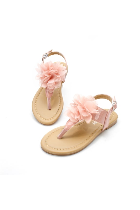 Summer Sandals for Girl Child and Toddler Girls Slides with Backstrap Sandal (Pink,11.5)