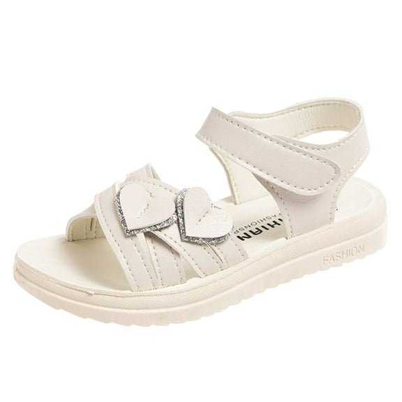 Akiihool Summer Sandals for Girl Girls Gladiator Strap Sandals Flat Fisherman Thong Cross Strappy Sandals (White,13)