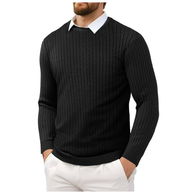 Sweater Thin Black Jumper Crew Neck Black Jumper With White