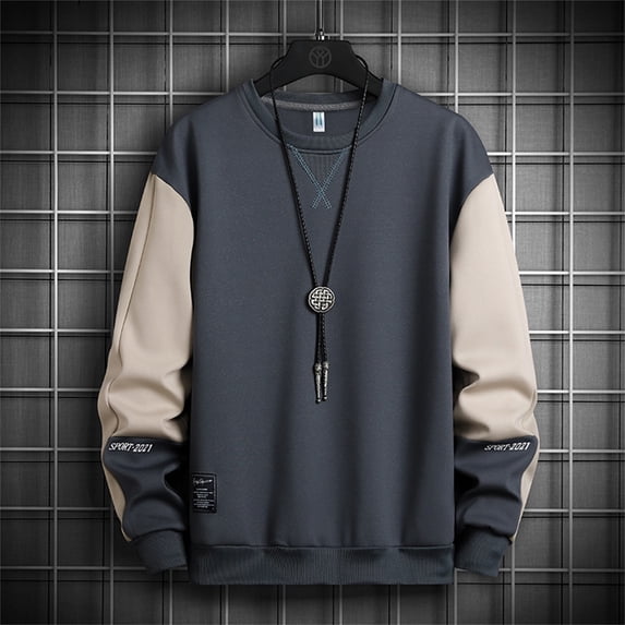 Akiihool Sweatshirt for Men Men's Long Sleeve Quarter Zip French Terry Quarter-Zip Neck Sweatshirt (Grey,4XL)