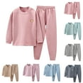 thumbnail image 1 of Akiihool Sweatsuit Sets Girl Baby Girl Toddler Girl Outfits Tops and Sweatpants Outfits Sportwear Sweatsuits Tracksuits (Pink,18-24 Months), 1 of 3