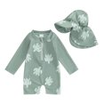 thumbnail image 1 of Akiihool Swim Suit for Baby Boys Baby Boy Swimsuit One Piece Zipper Bathing Suit UPF 50+ Sun Protection Rashguard Swimwear 0-36 Months(Green,12-18 Months), 1 of 7