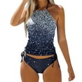 thumbnail image 1 of Akiihool Swimsuit Women Plus Size Women Two Piece Tankini Swimsuits Swim Tops with Shorts Boyshort Bathing Suits (Dark Blue,S), 1 of 4