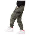 thumbnail image 1 of Akiihool Teen Boy Pants for School Boy's Cotton Stretchy Jegging Flat Front Style (Green,4-5 Years), 1 of 5