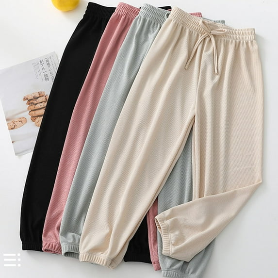 Akiihool Teen Girl Pants Trendy Girls Cargo Pants Wide Leg Streetwear Elastic Waist Sweatpants Jogger Pants (Pink,12-18 Months)