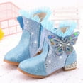 thumbnail image 1 of Akiihool Toddler Boots First Walkers Crib Shoes First Walker Baby First Walker Shoes (Blue,2), 1 of 4