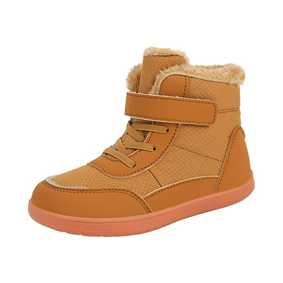 Akiihool Toddler Boy Boots Ankle Boots for Unisex Kids Waterproof Patent Leather Shoes with Zip Boys Girls Toddlers Non-slip Short Boots (Brown,9-9.5 Years)