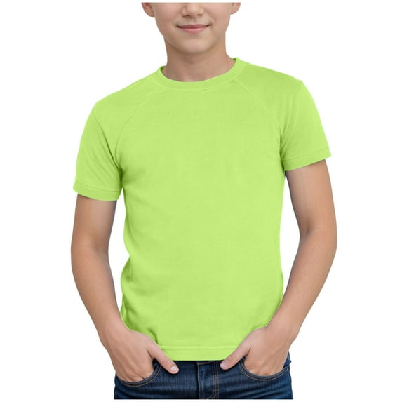 Akiihool Toddler Boy Clothes Boys Short Shirt Sleeve Crewneck Kids T-Shirts Top Girls Tee (Mint Green,6-7 Years)