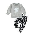 Akiihool Toddler Boy Fall Outfit Sweatshirt and Casual Pants 2Pcs Boys