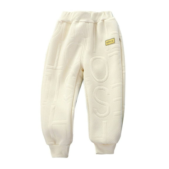 Akiihool Toddler Boy Pants Boys Cotton Toddler Sweatpants Boys Joggers Pants with Pocket Drawstring for Kids(Beige,4-5 Years)