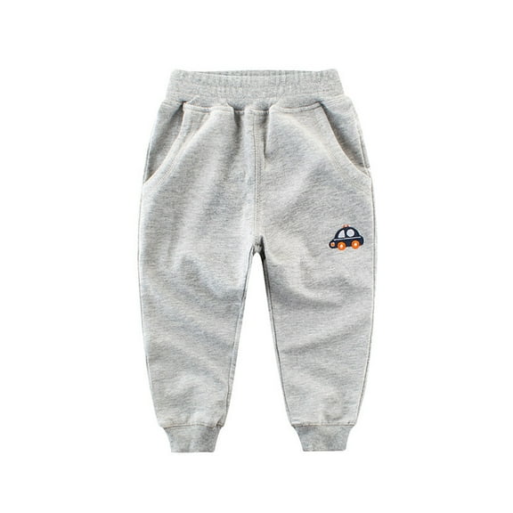 Akiihool Toddler Boy Pants Kids Sweatpants Fleece Pants Fleece Open Bottom Jogger with Pockets for Boys(Light Gray,6-7 Years)