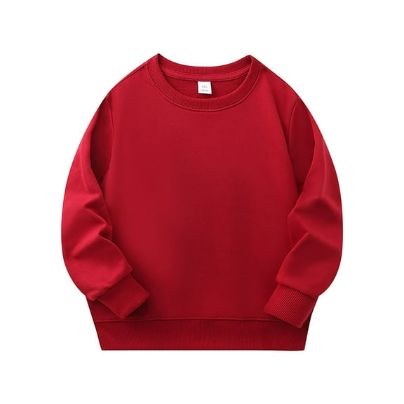 Akiihool Toddler Boy Sweatshirt Toddler Boy's Kids Crewneck Pullover Sweatshirts (Brick Red,4-5 Years)