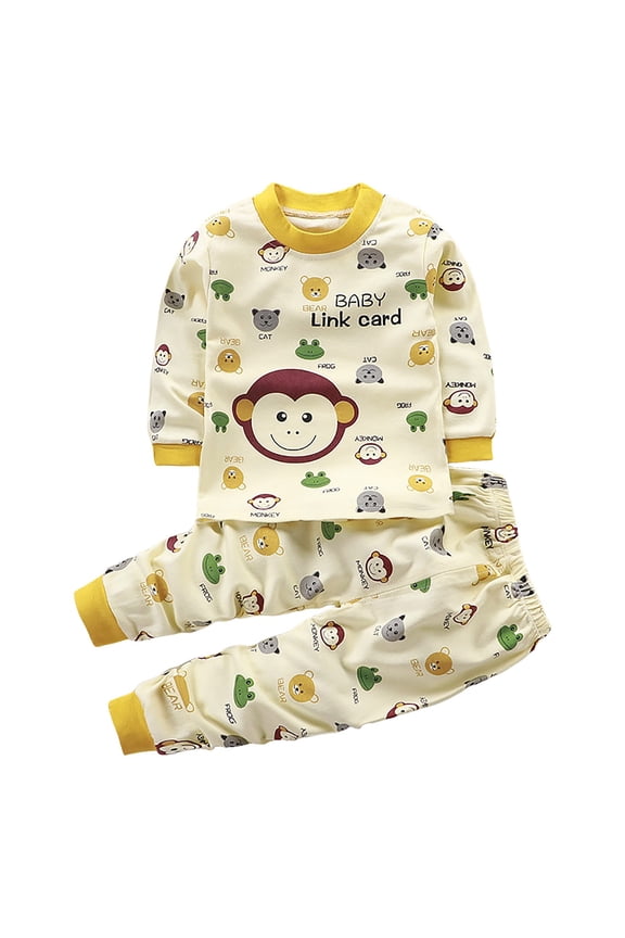 Toddler Clothes Boys Boys Matching Outfit Long Sleeve Romper/Sweatshirt+ Solid Pants Fall Winter 2PCS Clothes Set(Light Yellow,2-3 Years)