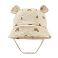 thumbnail image 1 of Akiihool Toddler Girls Hat Baby Sun Hat Kids Summer Sun Protection Toddler Bucket Hat Wide Brim Adjustable Beach Hats for Boys Girls Brown,3-12 Months, 1 of 6