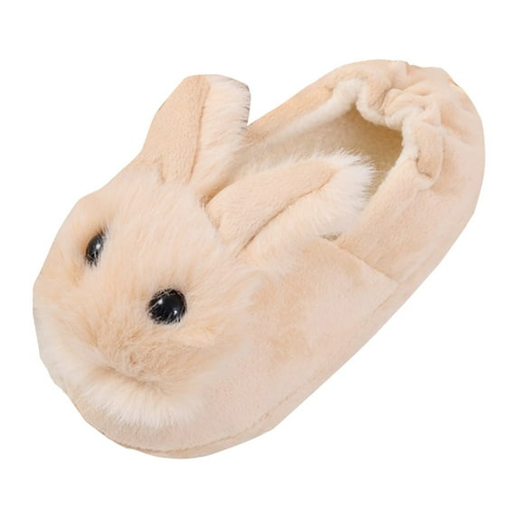 Akiihool Toddler Girls Slippers Kids Toddler Slippers Boys Girls Indoor House Shoes Non-Slip Slippers Socks (Beige,18-24 Months)