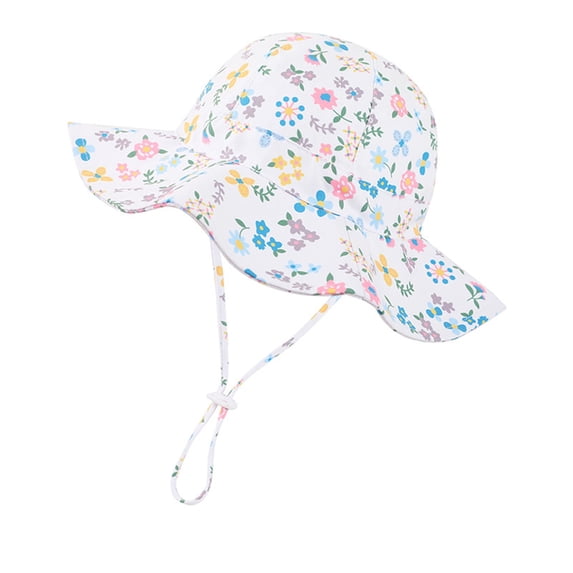 Akiihool Toddler Hat Summer Kids' Quick Dry Beach Bucket Sun-Hat for Swimming White,4-6 Years