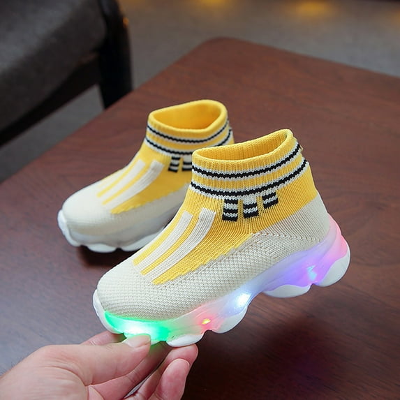 Akiihool Toddler Shoes Unisex Baby Boys Girls High Top Sneaker First Walking Shoes Toddler Shoes (Yellow,10 Little Kids)