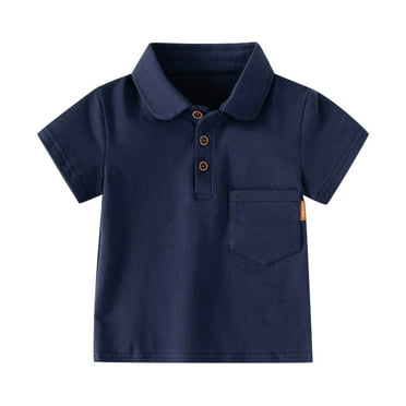 Akiihool Toddler Short Sleeve Shirt Boy's Short Sleeve Polo Shirt School Uniform Active Performance Golf (Navy,2-3 Years)