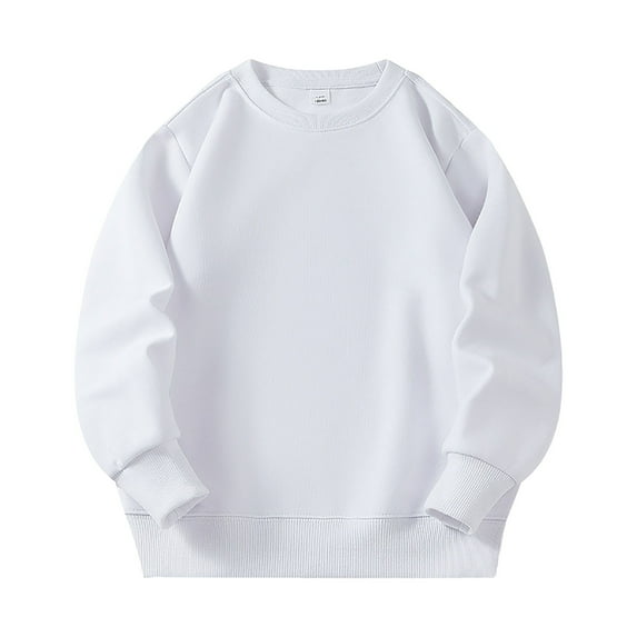 Akiihool Toddler Sweatshirt Sweatshirt Tops Toddler Boy Fall Outfit Long Sleeve Crewneck Shirt Kids Fall Clothing (White,10-11 Years)