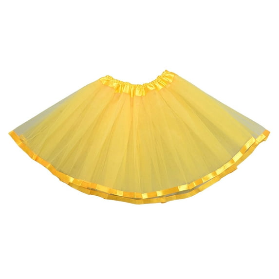 Akiihool Toddler Tutu Little Girls and Big Girls Tulle Tutu Skirt (Yellow,3-8 Yesrs)