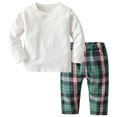 thumbnail image 1 of Akiihool Toddler Wedding Guest Outfit Boy Baby Boy Clothes 3 6 12 18 Months Fall Winter Outfit Embroidery Waffle Long Sleeve Romper Pants Set Green,4-5 Years, 1 of 9