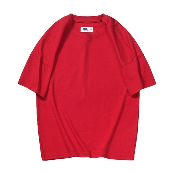 Akiihool Tshirt Boys' School Uniform Kids Short Sleeve Collared Shirt for Toddler to Youth (Red,5-6 Years)